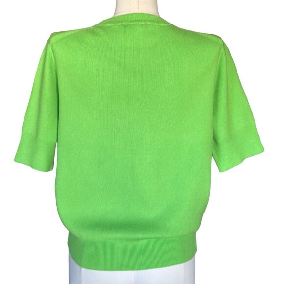 NWT French Connection Green CosySoft Short Sleeve Pullover Sweater Women's L - Picture 4 of 11